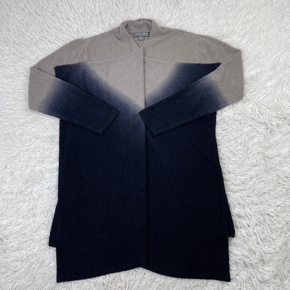 Barefoot Dreams Sweater Womens L/XL Gray Black Ombre CozyChic Lite Island Wrap